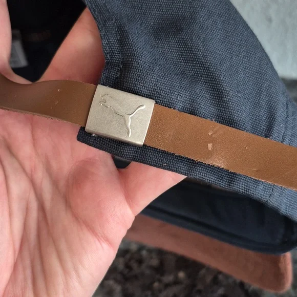 PUMA Men's Blue and Brown Adjustable Faux Suede Brim Cap | AS IS CONDITION - Picture 4 of 7